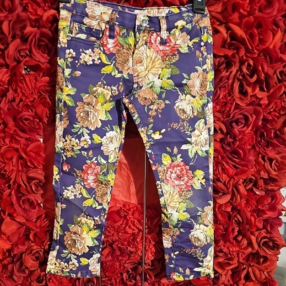 Crest Jeans Girls Floral Kids Jeans Size 6 Like New